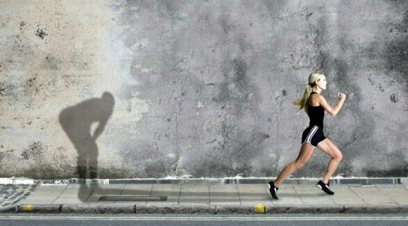 The girl works